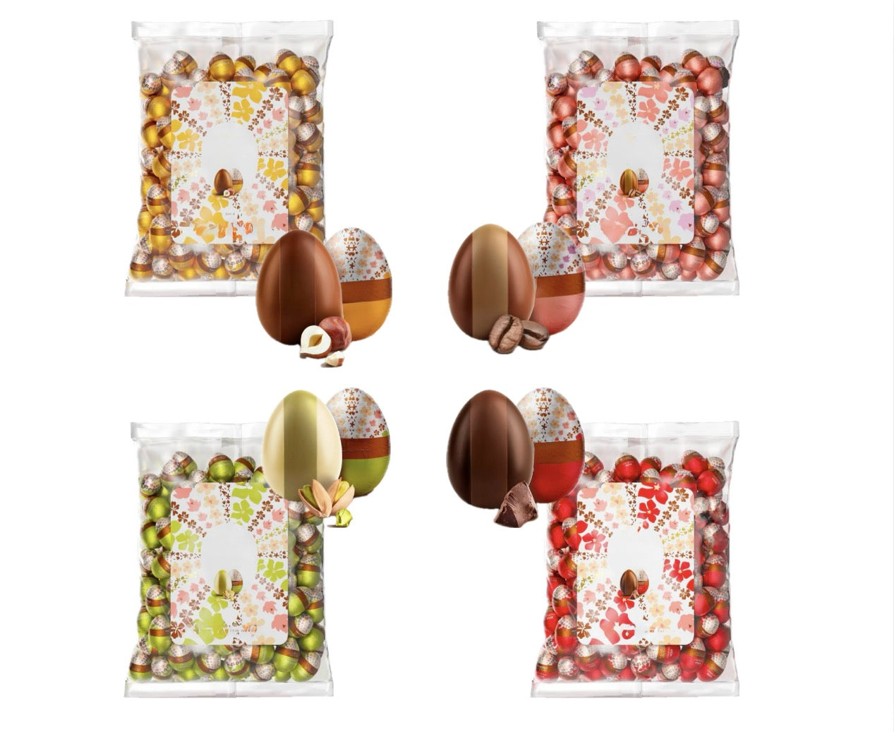 Mix Ovette Cremino - Pistacchio, Fondente, Tiramisù, Nocciola- 500g