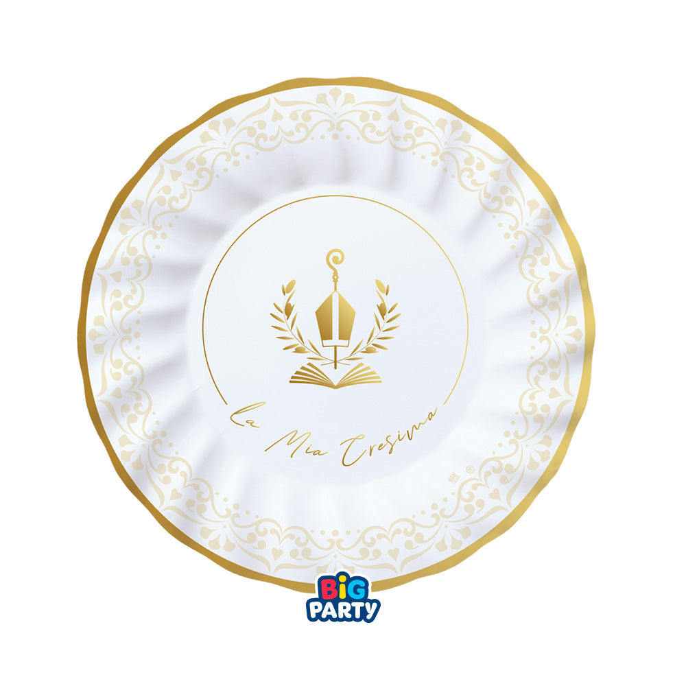6 Piatti Ø 20 cm Cresima Elegant