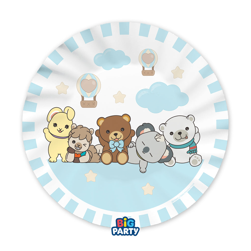 6 Piatti Ø 25 cm Teddy Friends by THUN Celeste