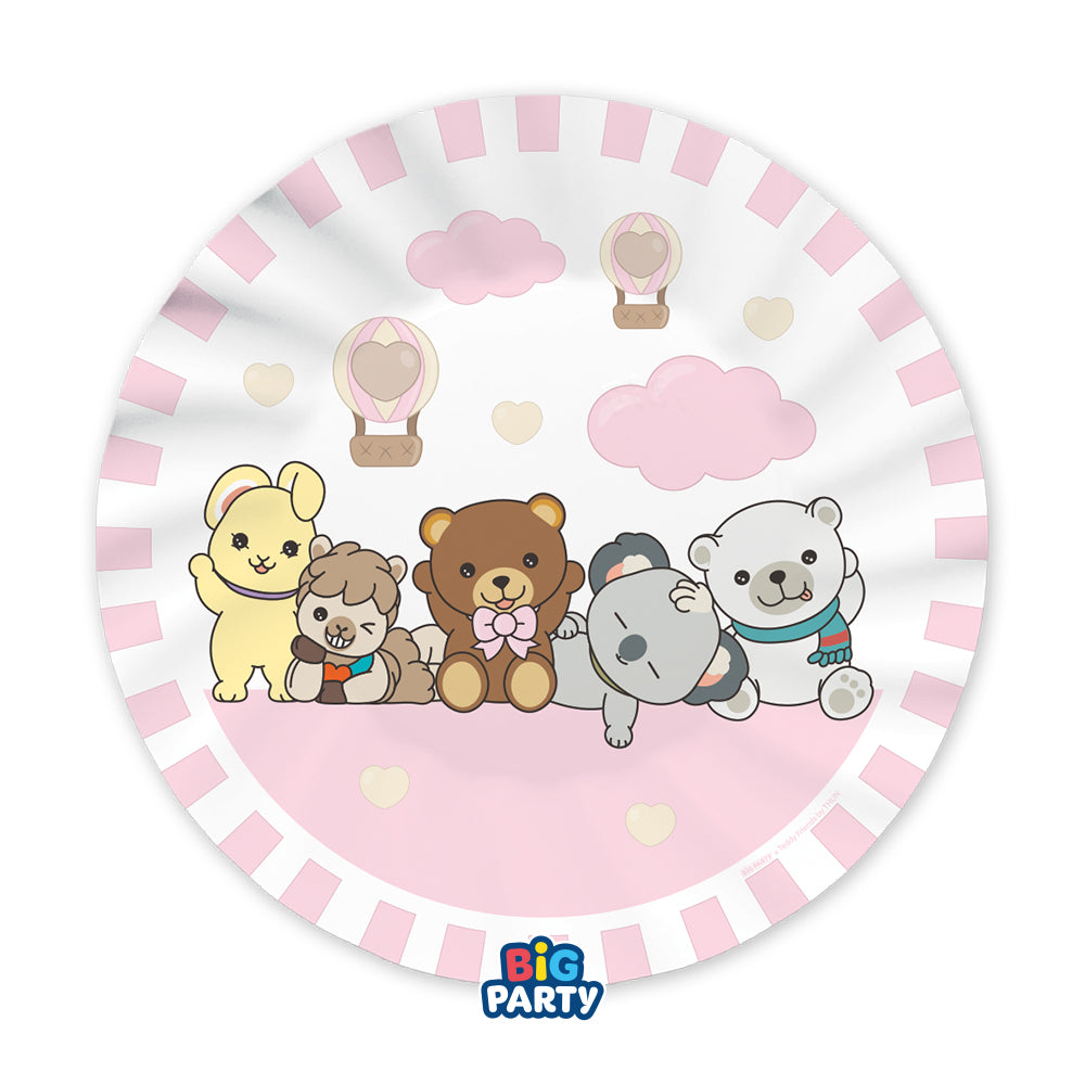 6 Piatti Ø 25 cm Teddy Friends by THUN Rosa