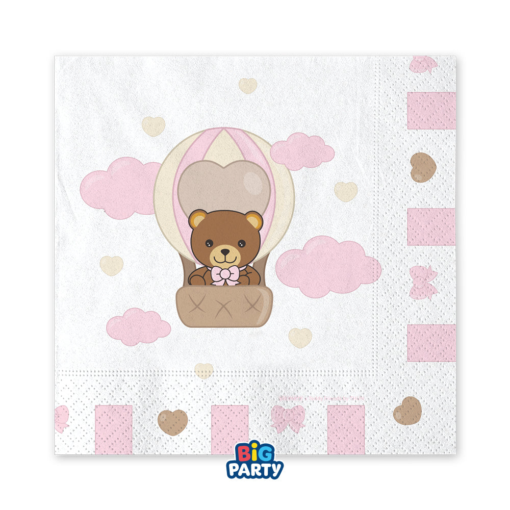 16 Tovaglioli 33 x 33 cm Teddy Friends by THUN Rosa