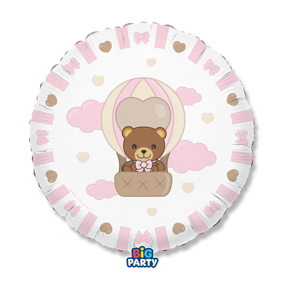 Palloncino Foil Tondo 18″ Teddy Friends by THUN Rosa
