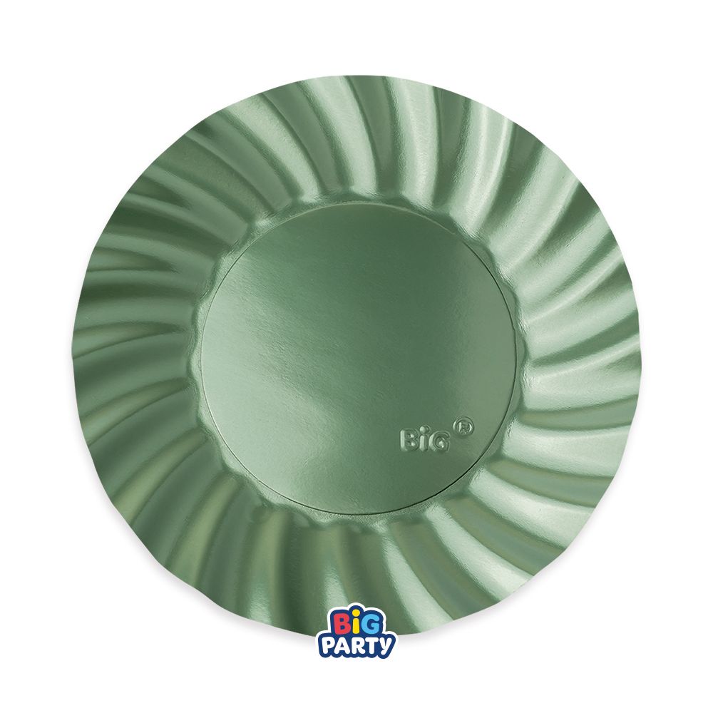 Piatti 25 cm Wavy Green Satin 6 pezzi