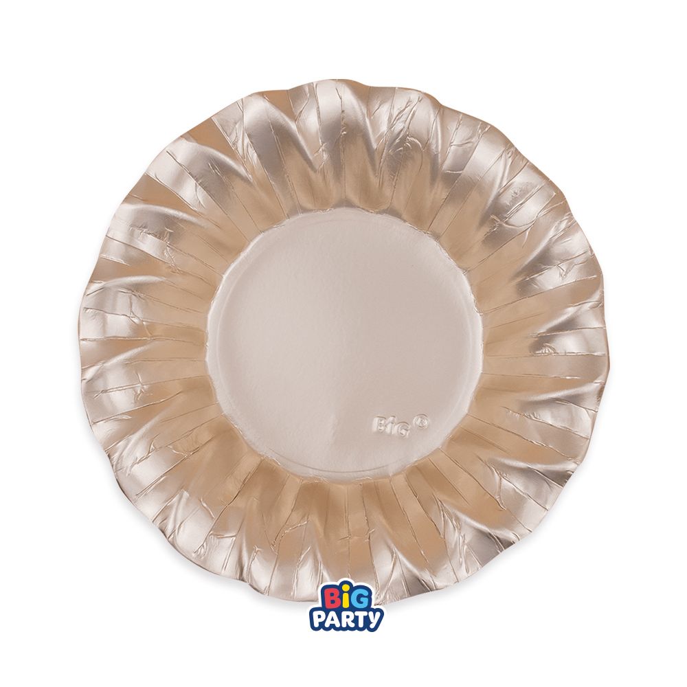 Piatti Fondi 24 cm Wavy Champagne Satin 6 pezzi