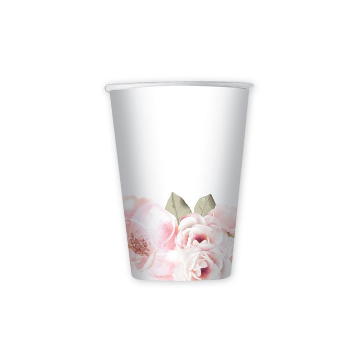 Bicchieri 200 cc Fiori Rosa 8 pezzi