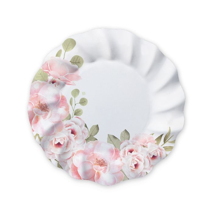 Piatti 25 cm Fiore Rosa 8 pezzi