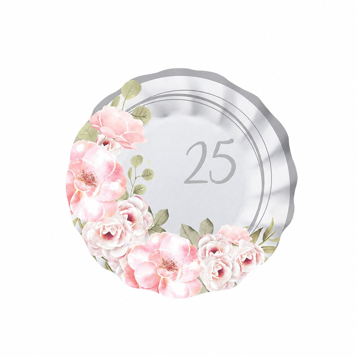 Piatti 20 cm Nozze d'Argento (25 Anni) 8 pezzi
