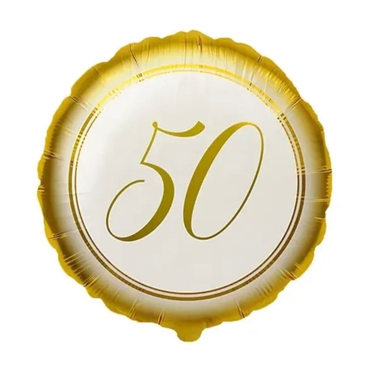 Paloncino Mylar 45 cm "50" Oro