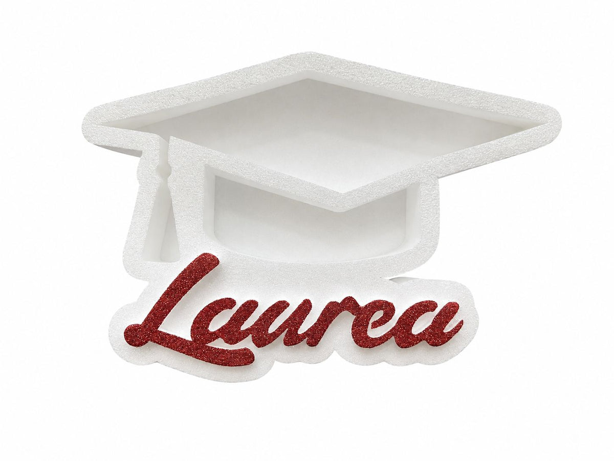 Portaconfetti "Laurea" Tocco accademico Rosso