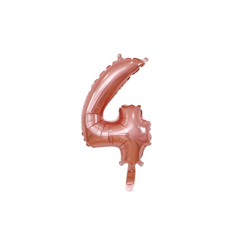 Palloncino Mylar 35 cm (14") Numero 4 Rose Gold