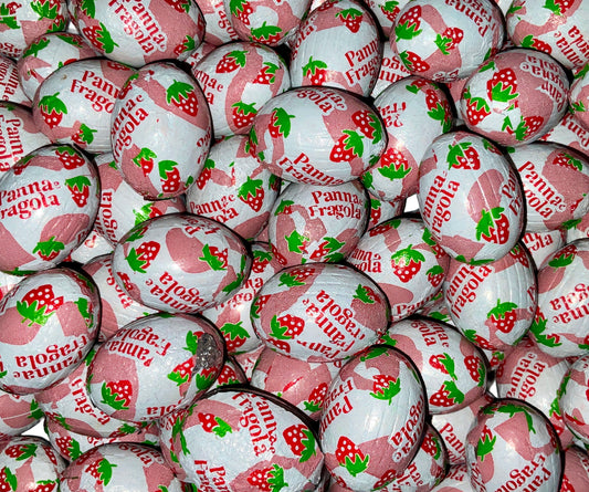 Ovetti 12gr cioccolato al latte ripieni con crema panna fragola con cereali (1kg)