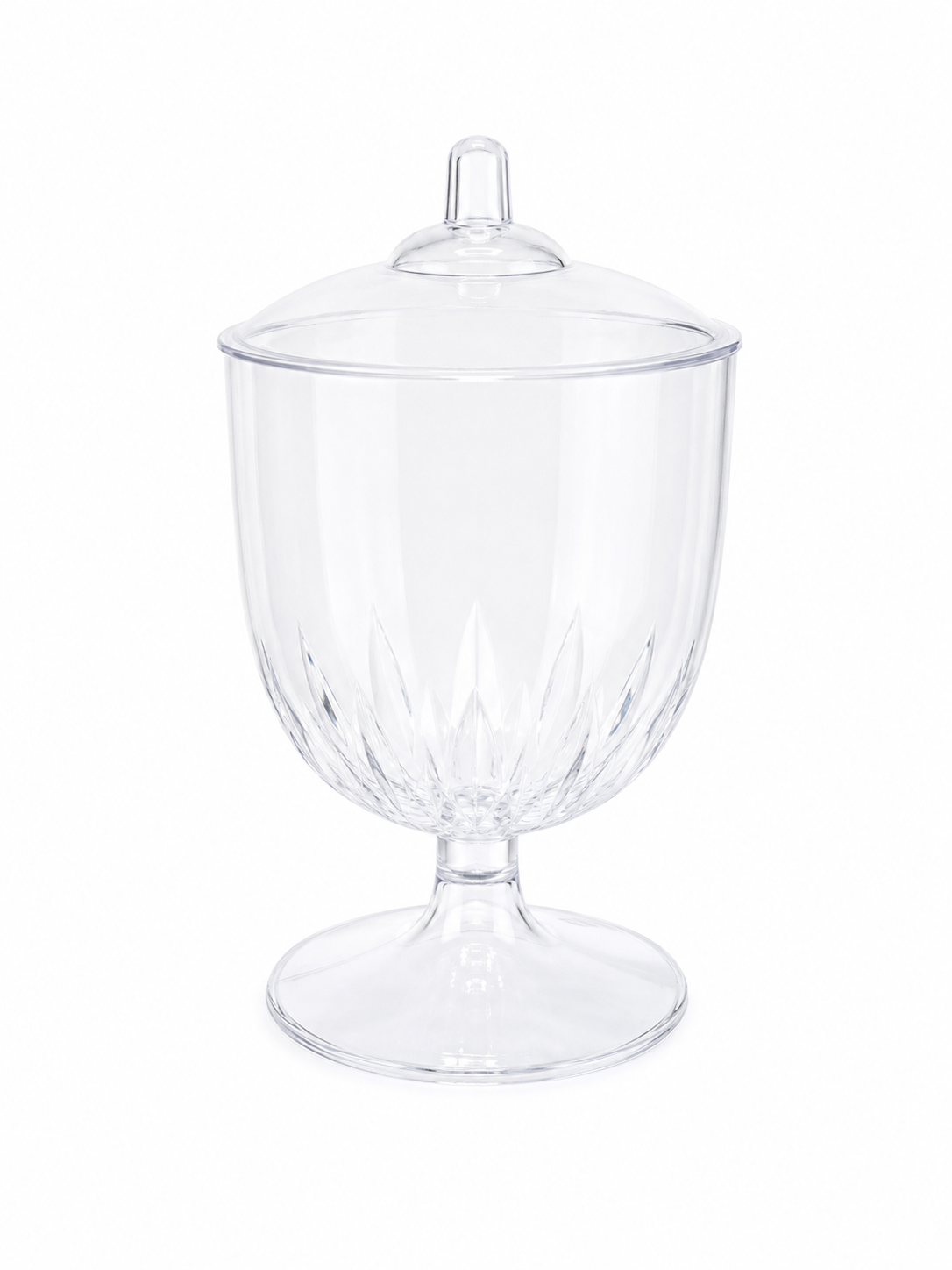 Portaconfetti Coppa Piana Gambo Corto con Coperchio h20 cm