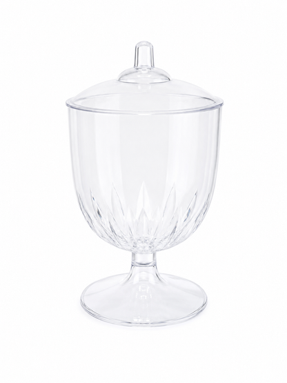 Portaconfetti Coppa Piana Gambo Corto con Coperchio h20 cm