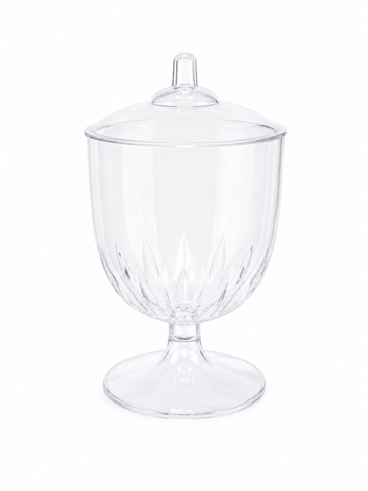 Portaconfetti Coppa Piana Gambo Corto con Coperchio h20 cm