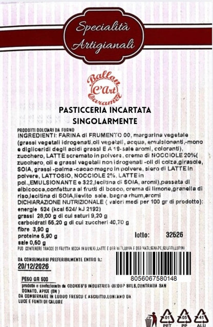 Pasticceria incartata singolarmente 500gr