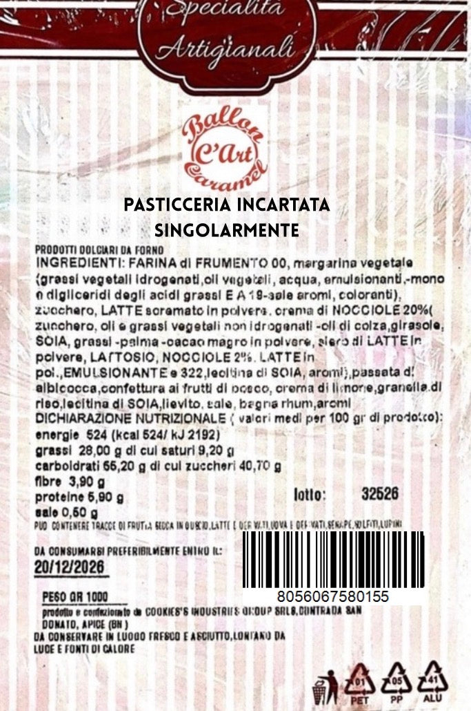 Pasticceria incartata singolarmente 1kg