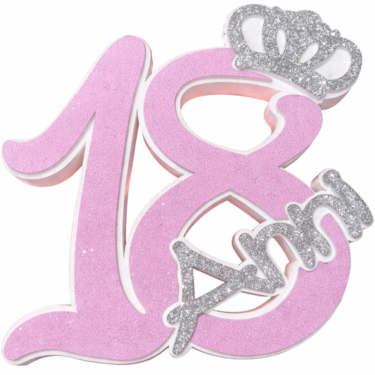 18 anni lilla con corona argento (28x5x30cm)