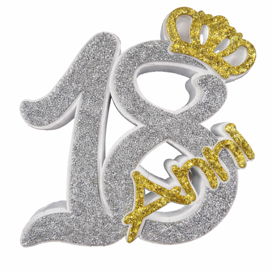 18 anni argento con corona oro (28x5x30cm)