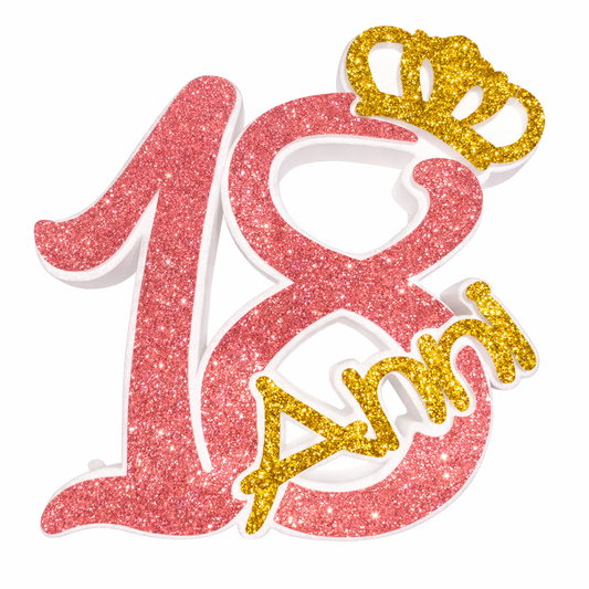18 anni rosa gold con corona oro (28x5x30cm)