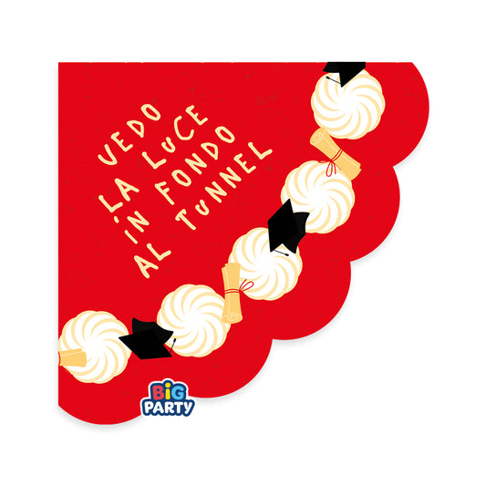 16 Tovaglioli 33 x 33 cm Laurea ConTorta
