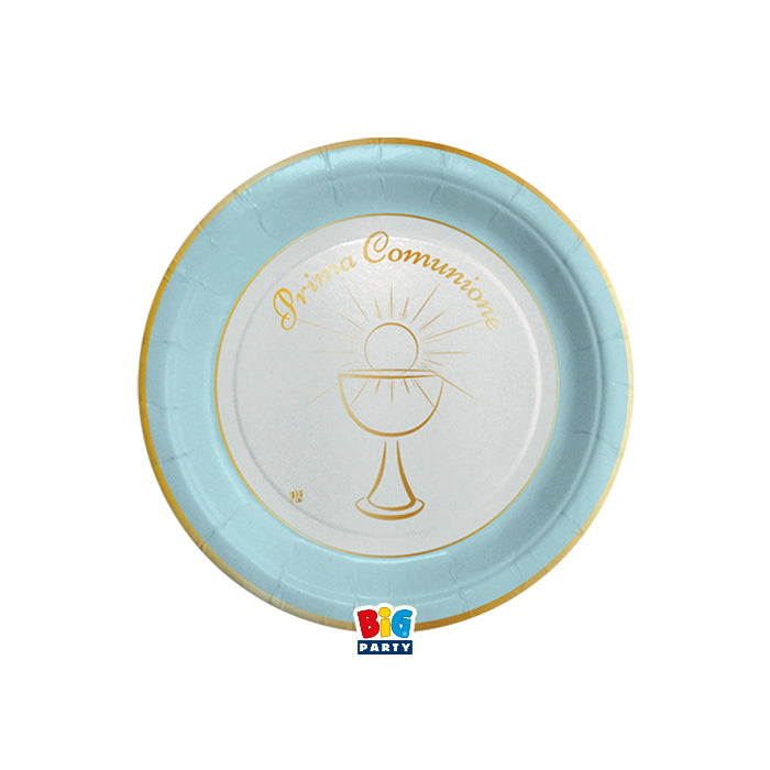 8 Piatti Ø 18 cm Comunione Chic Celeste