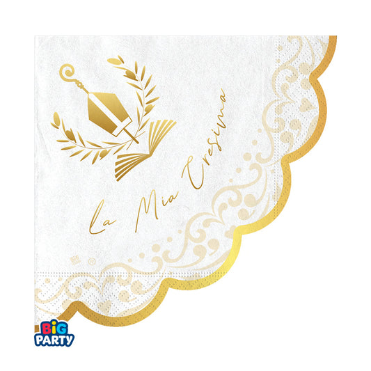 16 Tovaglioli 33 x 33 cm Cresima Elegant