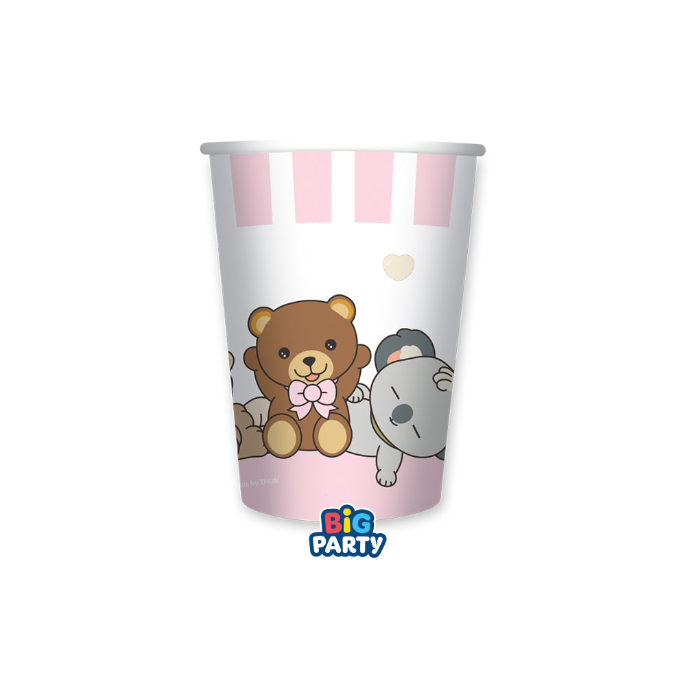 6 Bicchieri 250 cc Teddy Friends by THUN Rosa