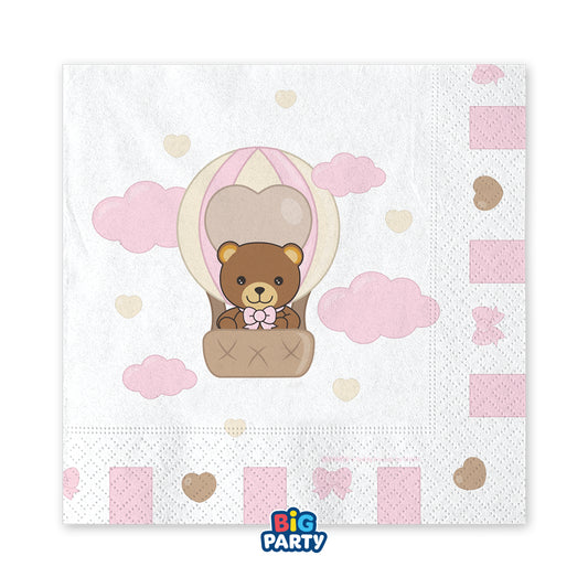 16 Tovaglioli 33 x 33 cm Teddy Friends by THUN Rosa