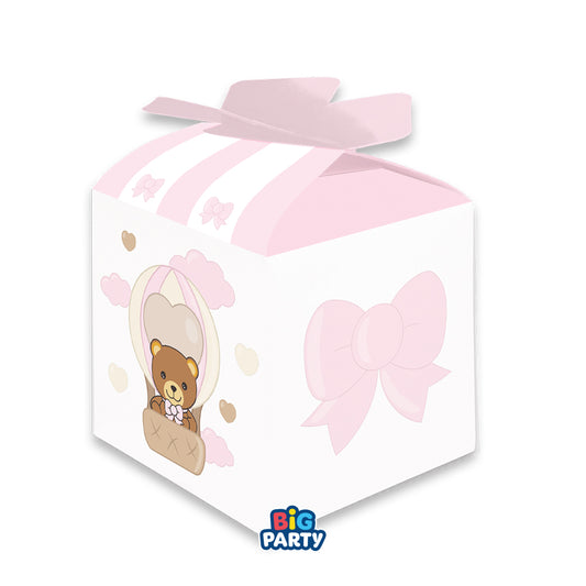 10 Scatoline Portaconfetti Cubetto con Fiocco in carta 5 x 7 x 5 cm Teddy Friends by THUN Rosa