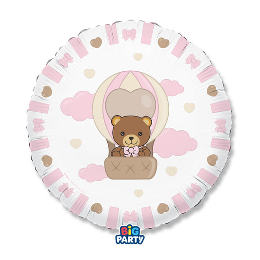 Palloncino Foil Tondo 18″ Teddy Friends by THUN Rosa