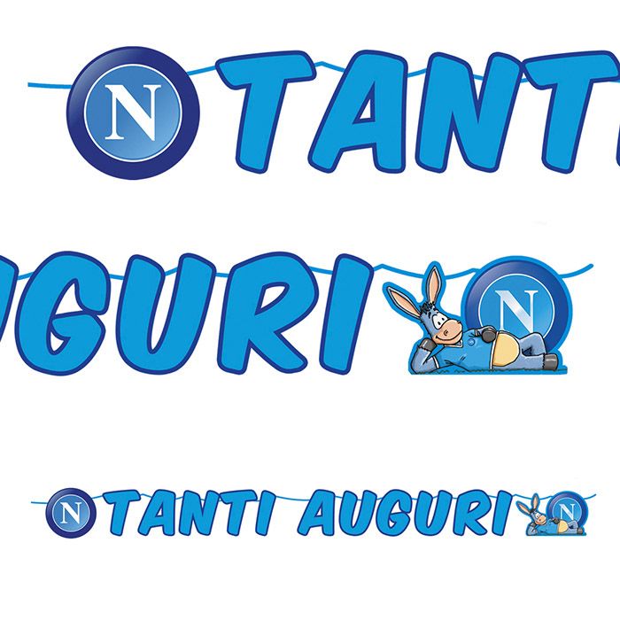 Festone Kit Scritta "Tanti auguri" 600 x 25 cm SSC Napoli