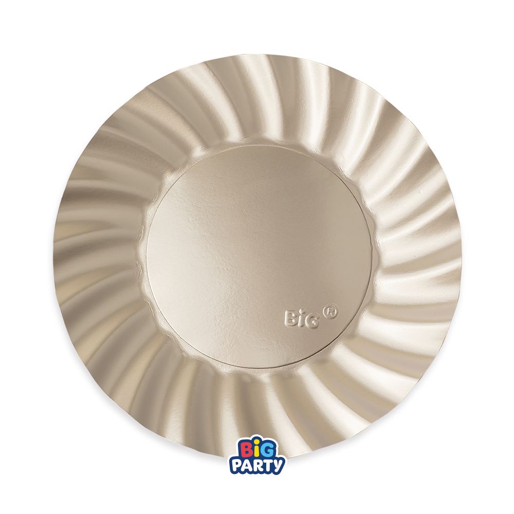 Piatti 25 cm Wavy Champagne Satin 6 pezzi