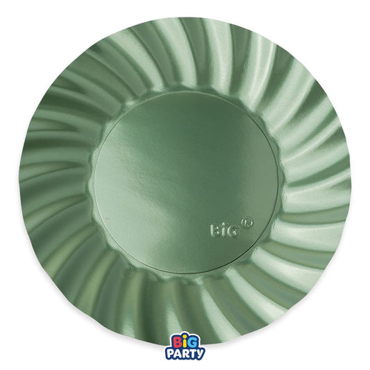 Piatti 30 cm Wavy Green Satin 6 pezzi