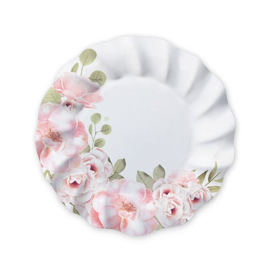 Piatti 25 cm Fiore Rosa 8 pezzi