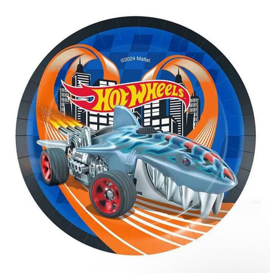 Piatti 18 cm Hotwheels 8 pezzi