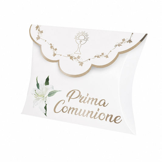 Scatoline portacofetti Busta in carta 10 x 8 x 3 "Prima Comunione" Lily 10 pezzi