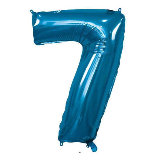 Palloncino Mylar 101 cm (40") Numero 7 Blu