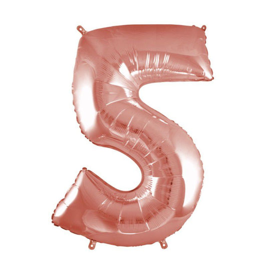 Palloncino Mylar 101 cm (40") Numero 5 Rose Gold