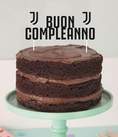 Decorazione torta "Buon Compleanno" Juventus